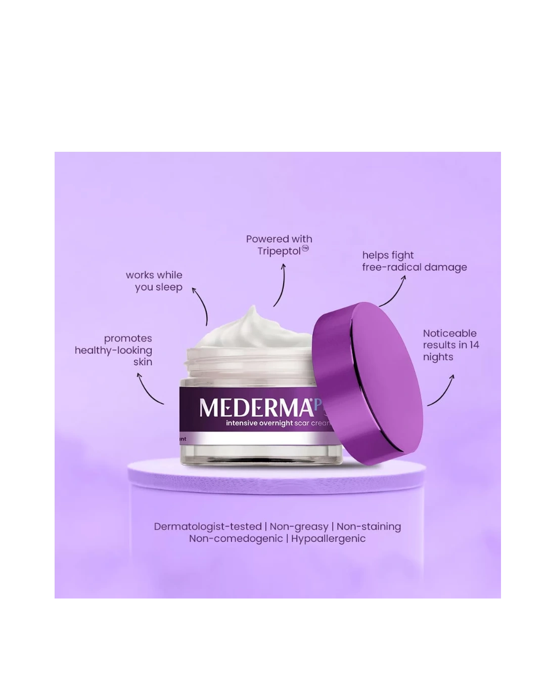 Mederma PM Intensive Overnight Scar Cream – Night time Scar Treatment for Radiant Skin