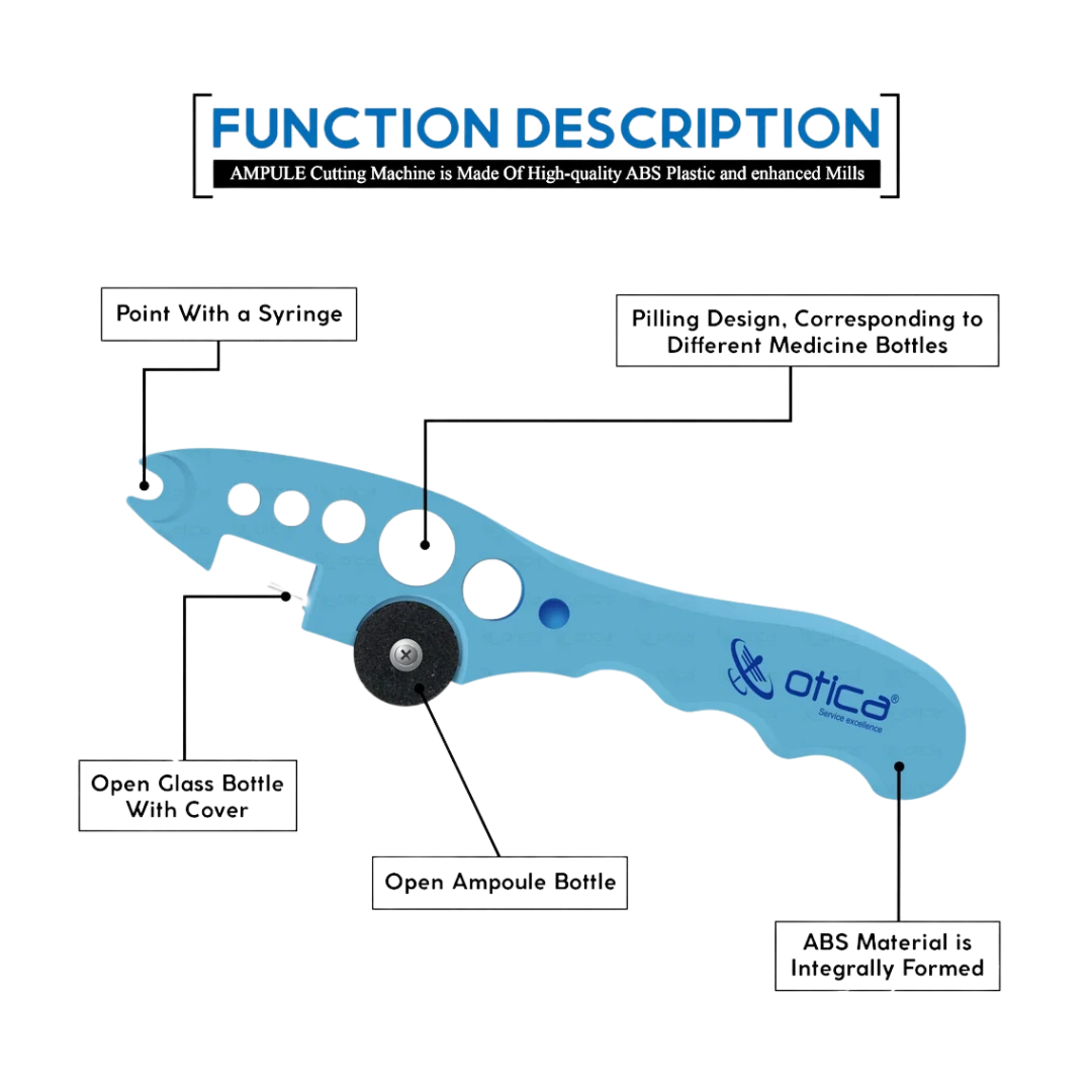 OTICA Ampoule Cutter for Doctors Nurse, Ampule Breaker for Hospital and Clinic (Blue) OTICA Ampoule Cutter for Doctors Nurse, Ampule Breaker for Hospital and Clinic (Blue)