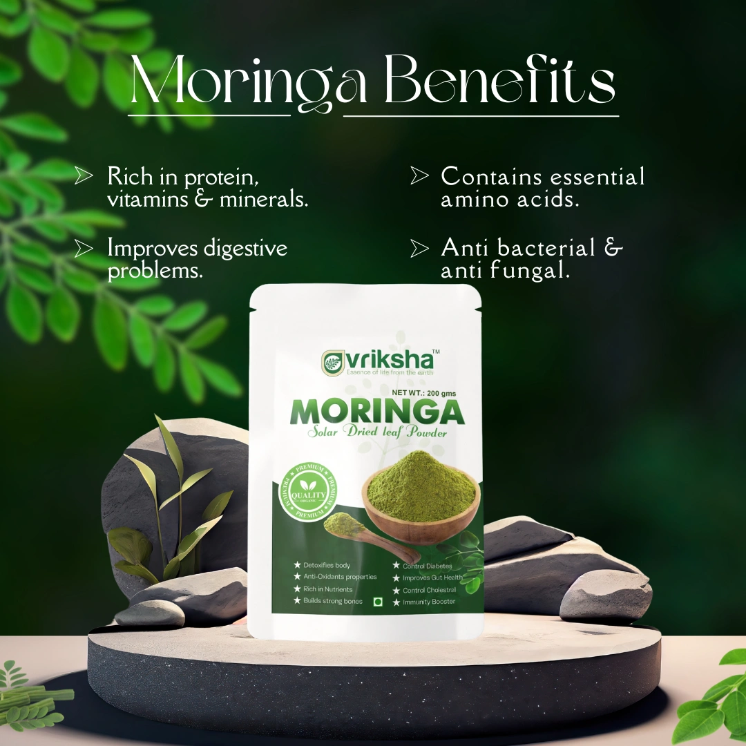 Vriksha Organic Moringa Powder 200gm | A Complete Protein Source | Loaded with Antioxidants Vriksha Organic Moringa Powder 200gm | A Complete Protein Source | Loaded with Antioxidants