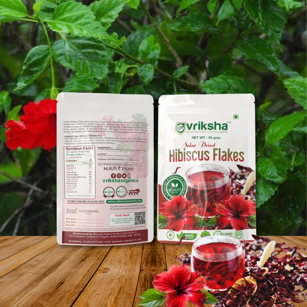 Vriksha Hibiscus Flower Flakes | 100% natural, sun-dried | A versatile superfood for wellness and beauty Vriksha Hibiscus Flower Flakes | 100% natural, sun-dried | A versatile superfood for wellness and beauty