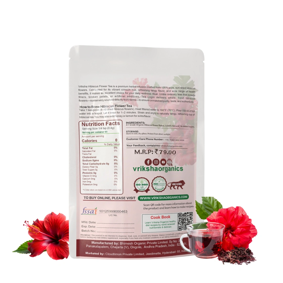 Vriksha Hibiscus Flower Flakes | 100% natural, sun-dried | A versatile superfood for wellness and beauty Vriksha Hibiscus Flower Flakes | 100% natural, sun-dried | A versatile superfood for wellness and beauty