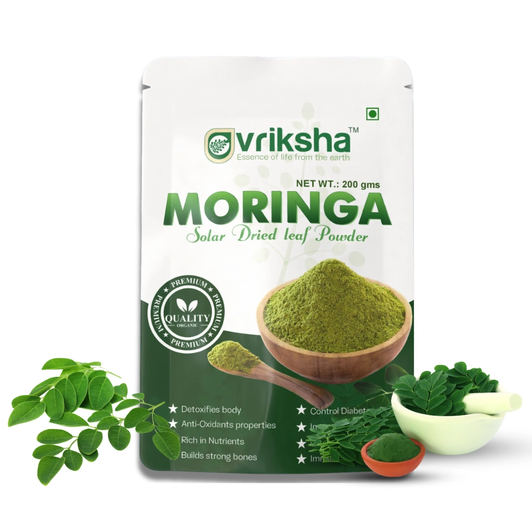 Vriksha Organic Moringa Powder 200gm | A Complete Protein Source | Loaded with Antioxidants