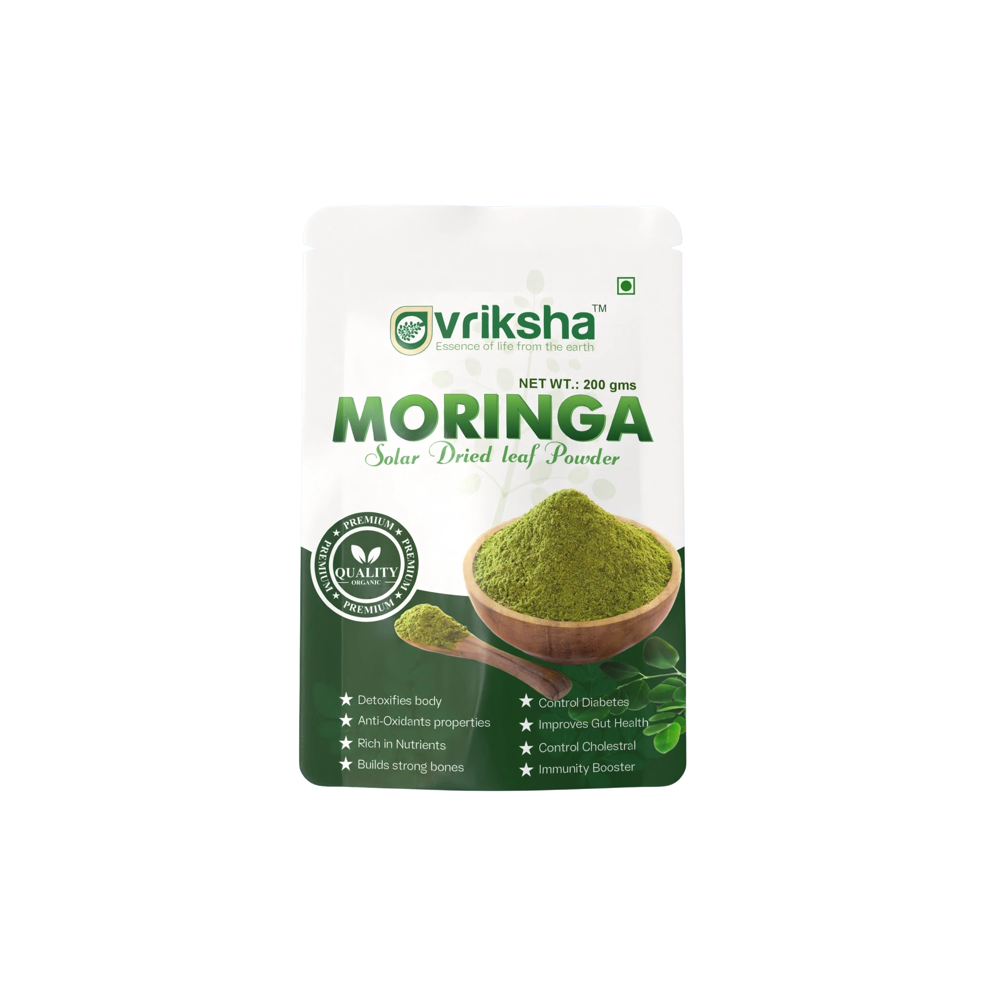 Vriksha Organic Moringa Powder 200gm | A Complete Protein Source | Loaded with Antioxidants Vriksha Organic Moringa Powder 200gm | A Complete Protein Source | Loaded with Antioxidants